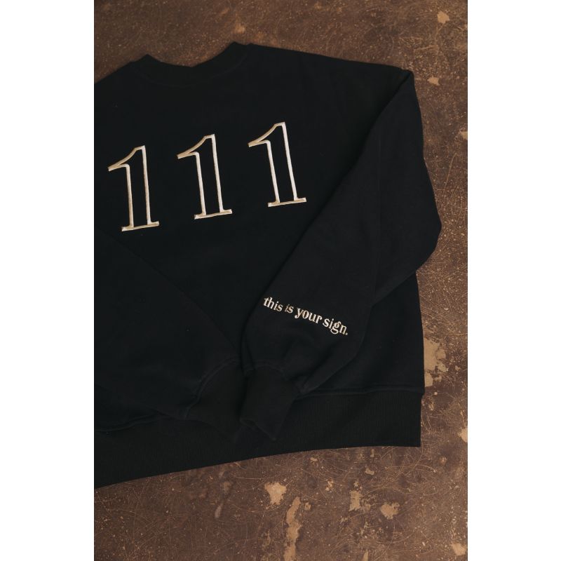 The Angel Number Sweatshirt - Black image