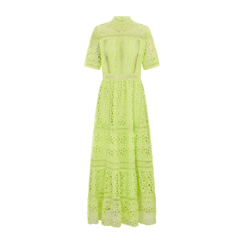 The Badminton Broderie Dress Lime image