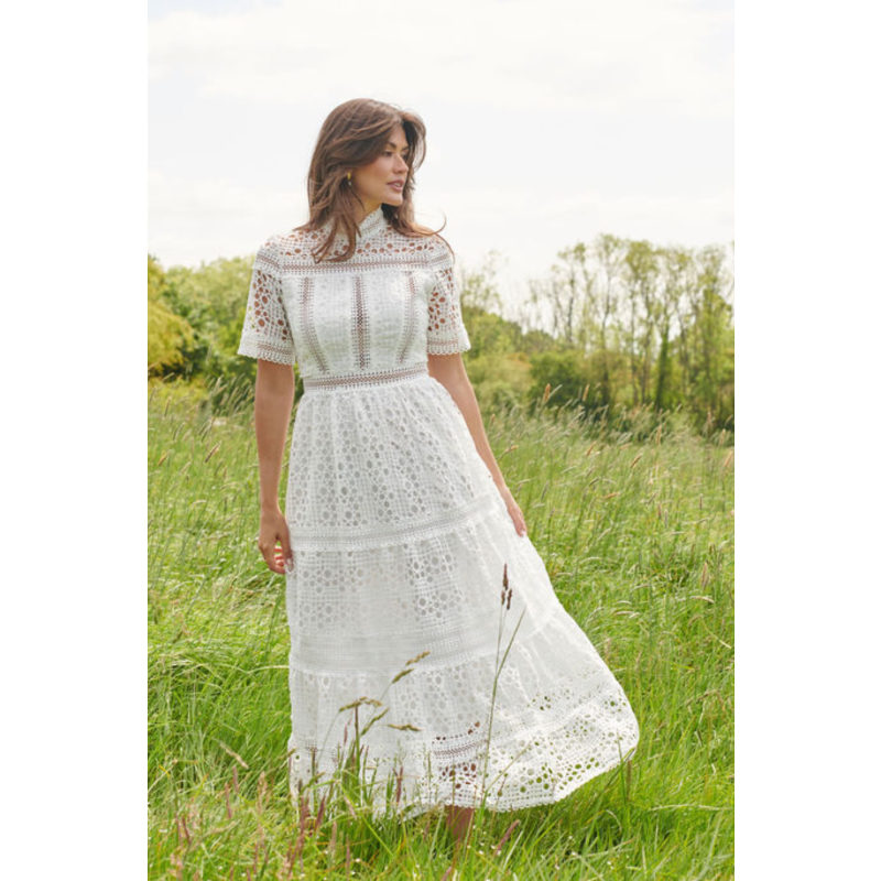 The Badminton Broderie Dress - White image