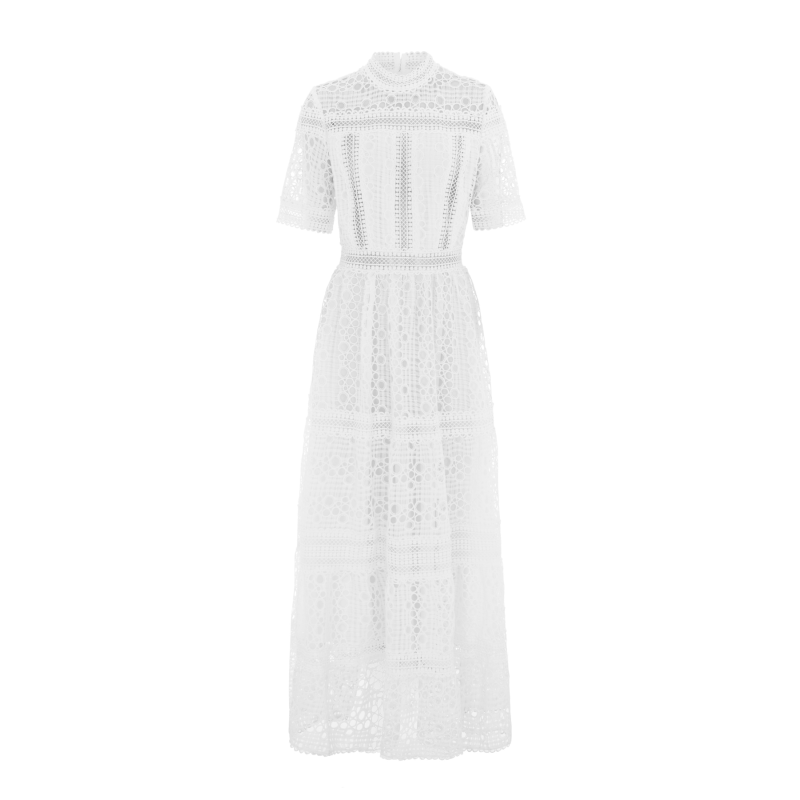 The Badminton Broderie Dress - White image