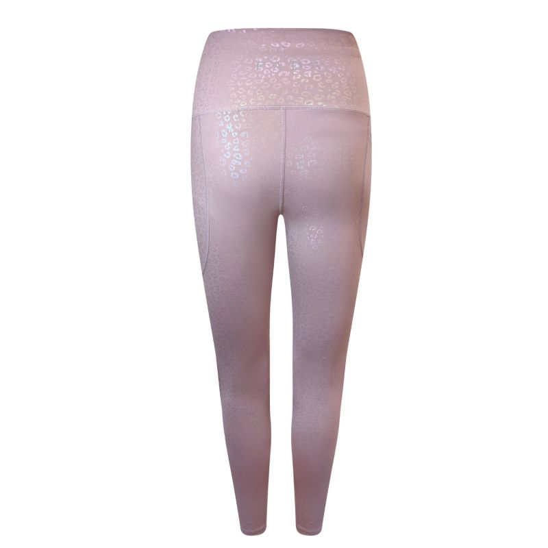 The Bella, Pink Embossed Iridescent Animal Print Knee Padded Leggings image