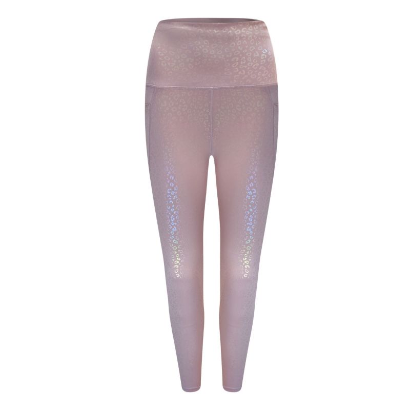 The Bella, Pink Embossed Iridescent Animal Print Knee Padded Leggings image