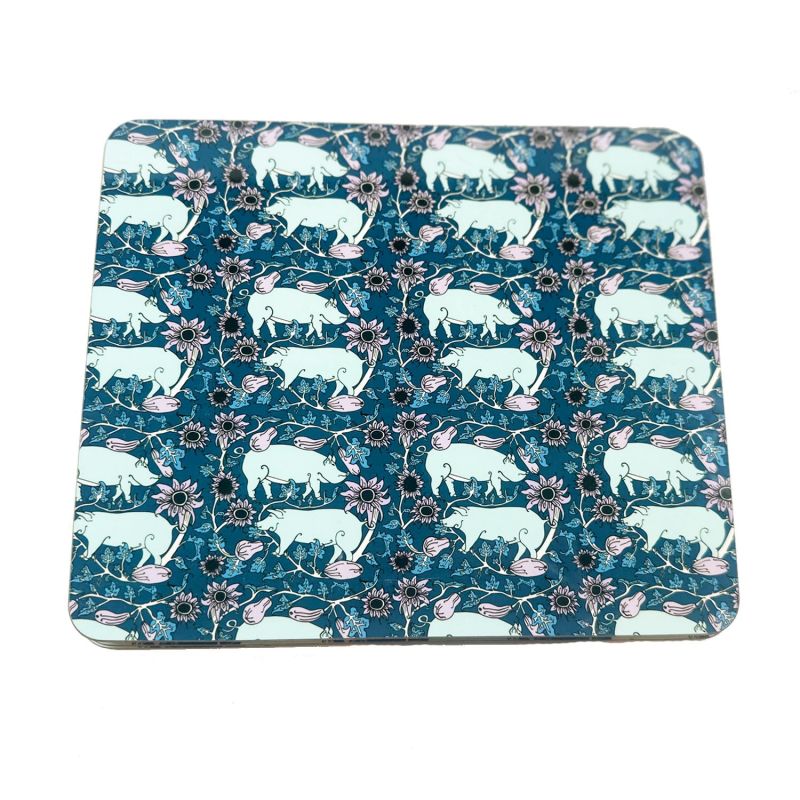The Blue Country Pig Set Of Four Placemats Laura B Interiors Wolf