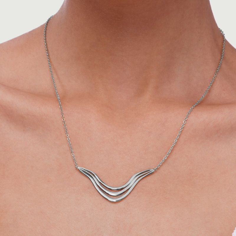 The Bow Necklace - Silver image