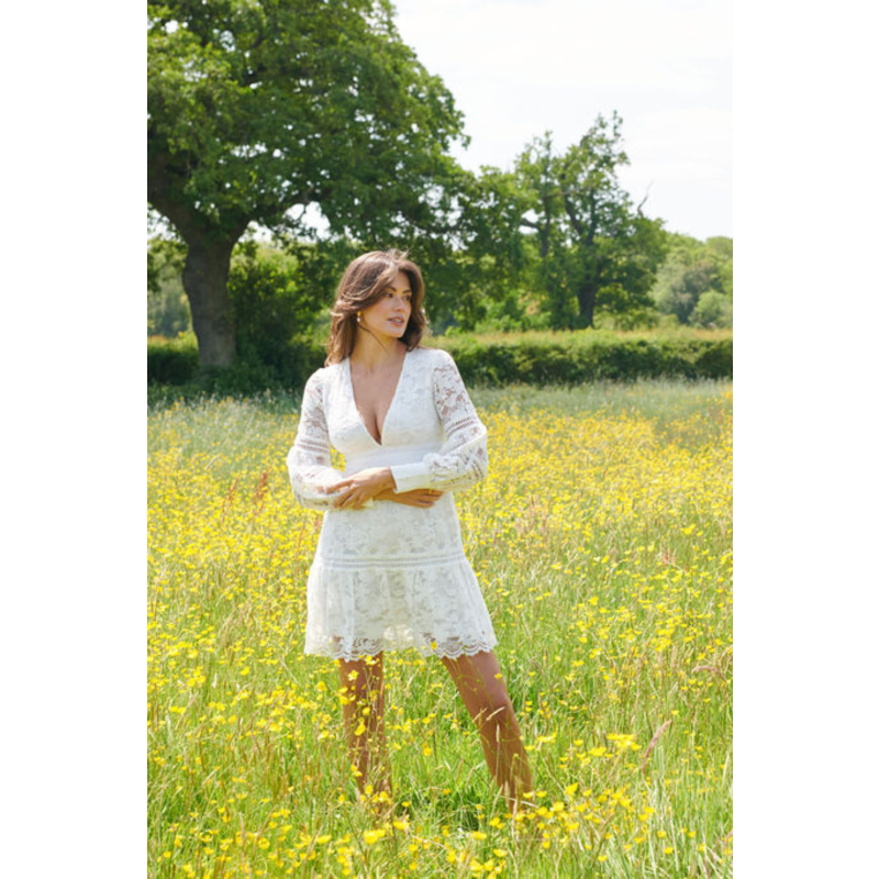 The Cabo Lace Mini Dress White image