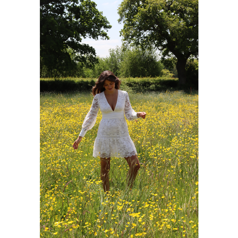 The Cabo Lace Mini Dress White image