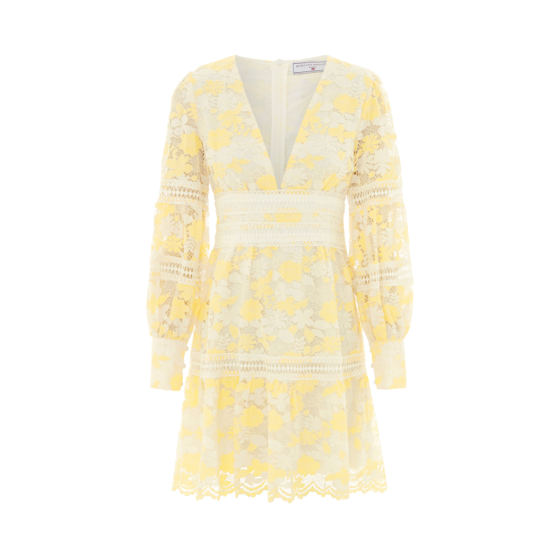 The Cabo Lace Mini Dress Yellow image