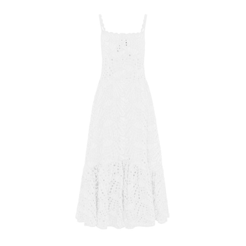 The Cannes Broderie Dress White image