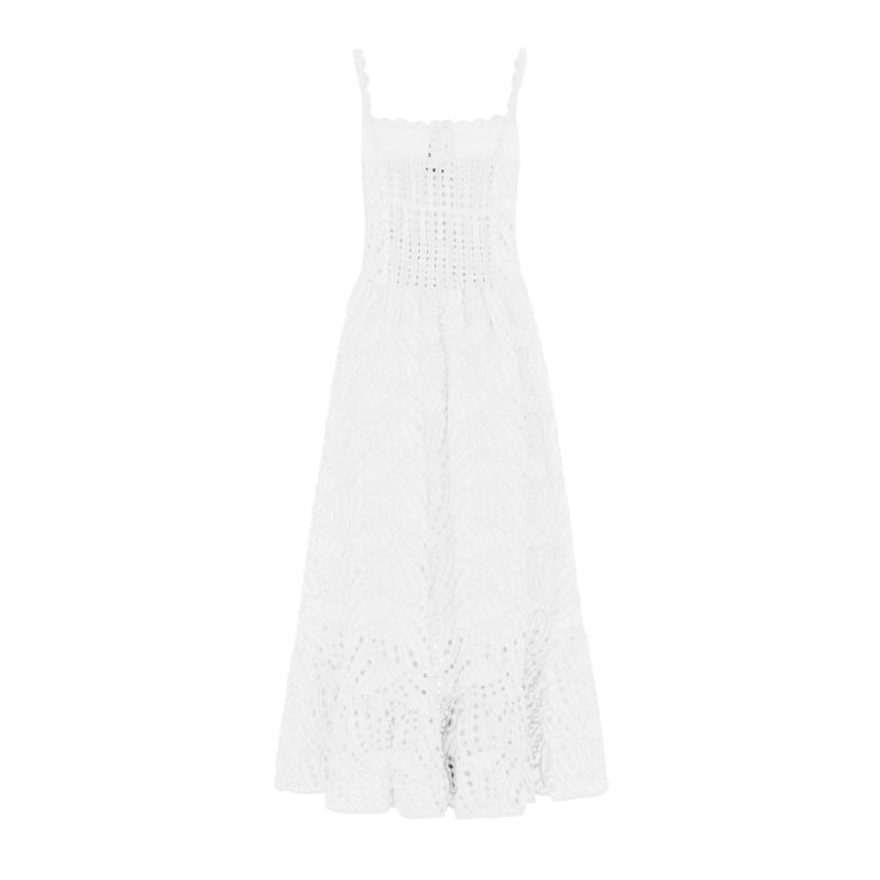 The Cannes Broderie Dress White image