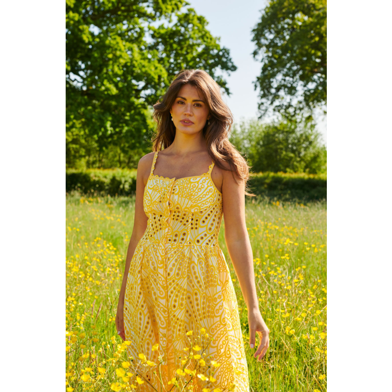 The Cannes Broderie Dress Yellow image