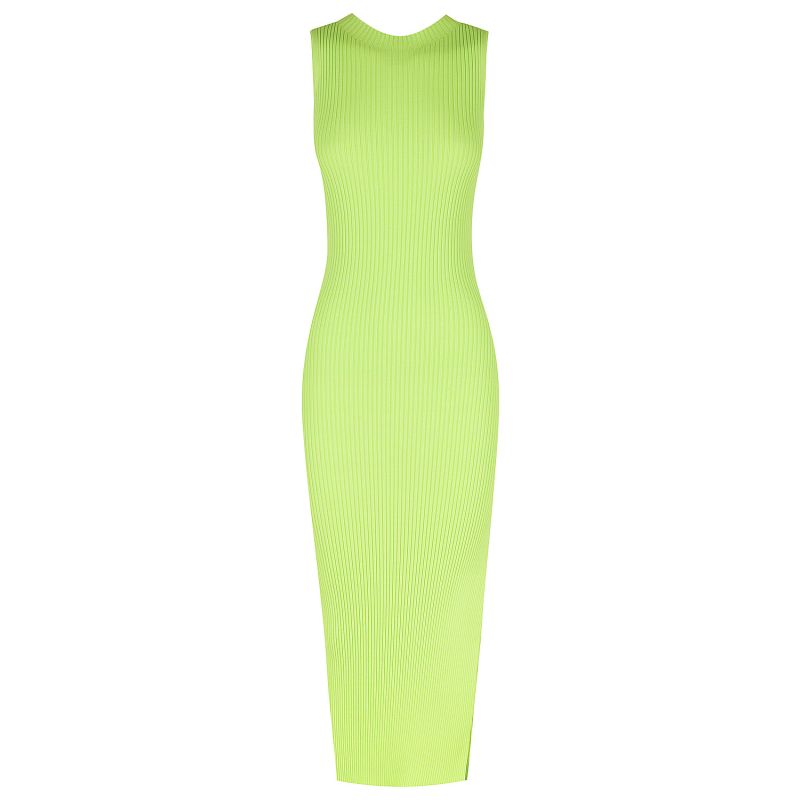 The Carrie Rib Knit Dress - Neon Green | St Cloud Label | Wolf & Badger