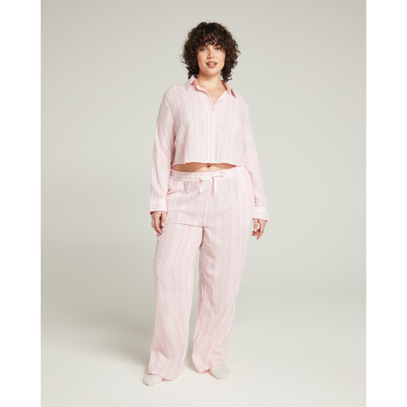 The Cropped Shirt - Fondant Pink Stripe image