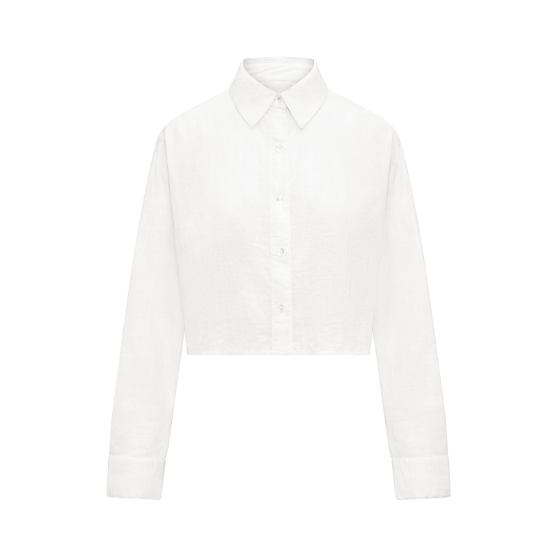 The Cropped Shirt - Cotton White image