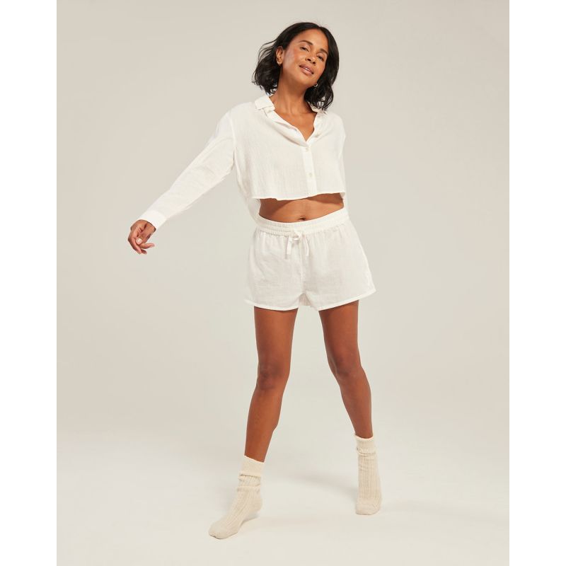 The Cropped Shirt - Cotton White image