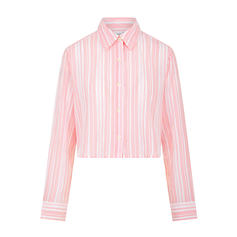 The Cropped Shirt - Fondant Pink Stripe image