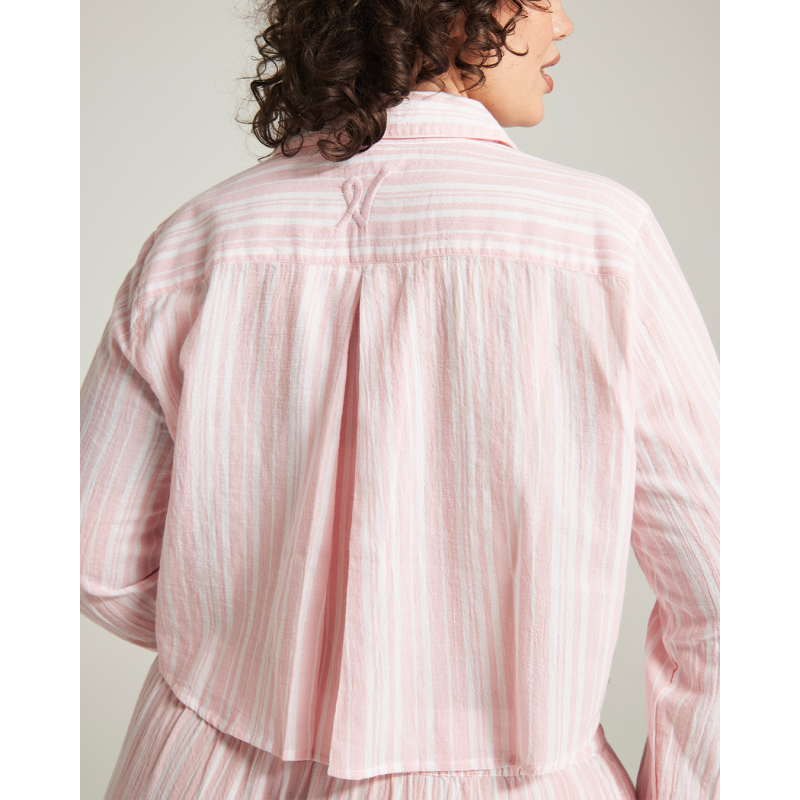 The Cropped Shirt - Fondant Pink Stripe image