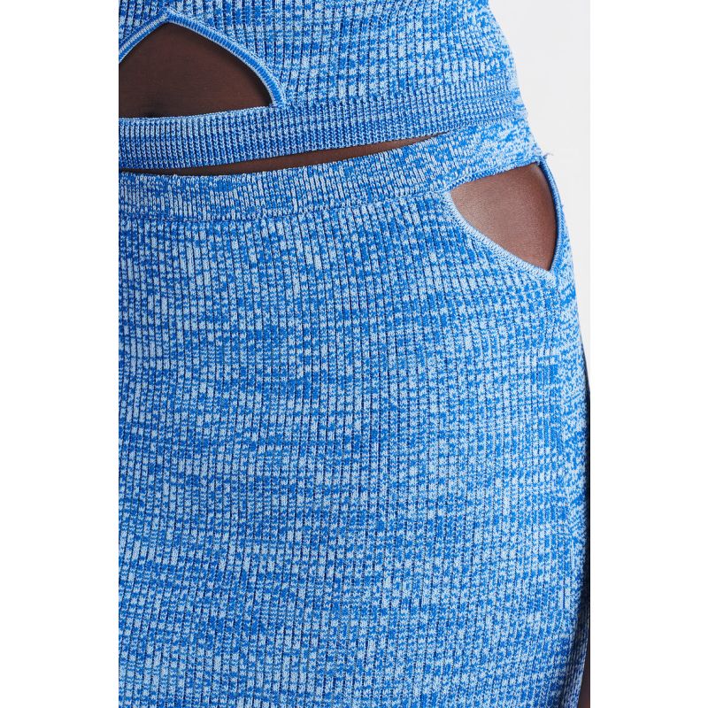 The Cut It Out Knit Skirt - Navy & Ocean Blue image