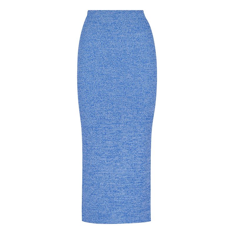 The Cut It Out Knit Skirt - Navy & Ocean Blue image