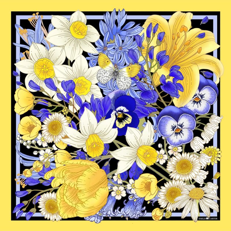 The Daffodil & Daisy Silk Scarf - L image