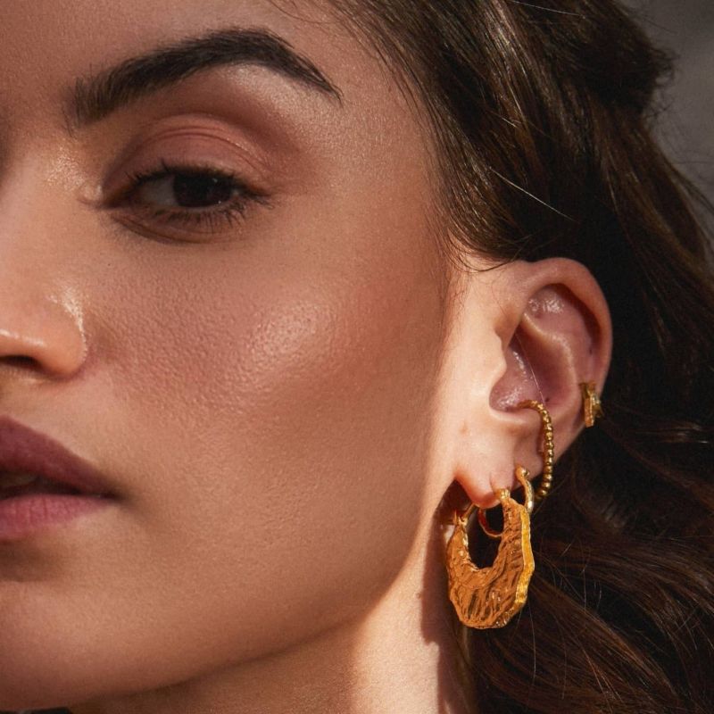 The Dance Of The Volcano Gold Hoop Earrings image
