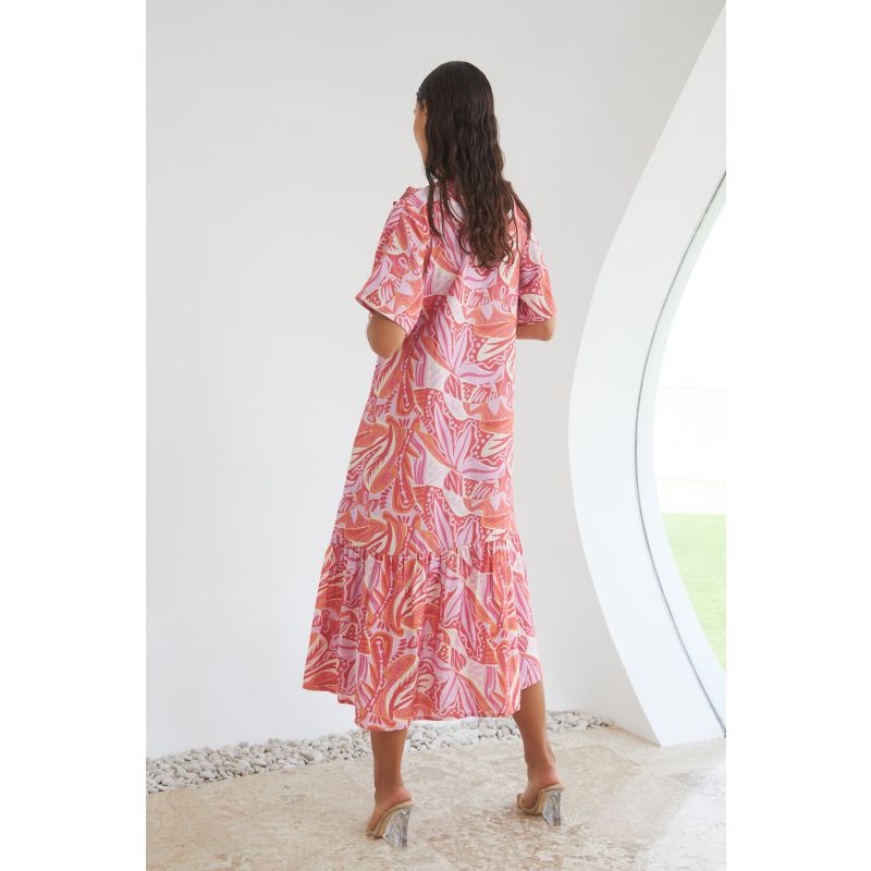 Elysian Summer Dress | Elephant Print, Linen Blend