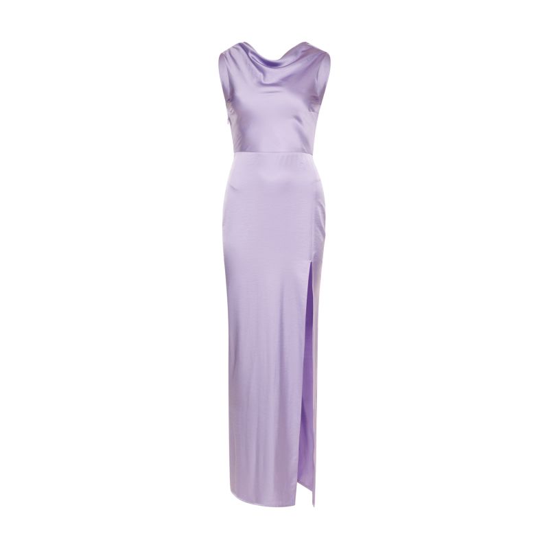 Vest Floor Length Satin Dress - Harriet In Lavender image