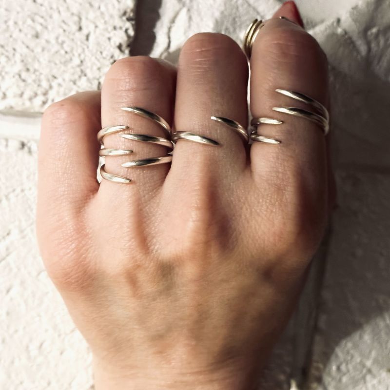 The Hug Ring Trio -Sterling Silver image