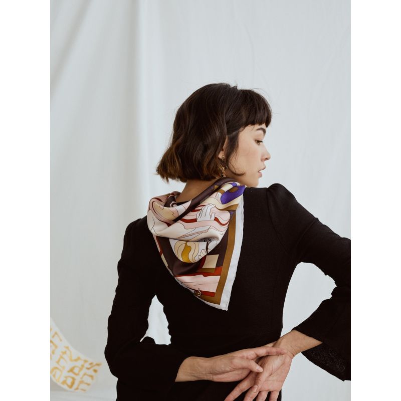 "The Kiss" Bandana Silk Scarf image