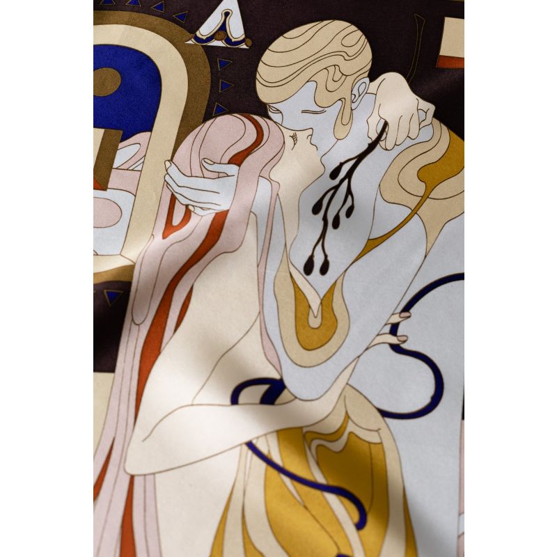 "The Kiss" Bandana Silk Scarf image