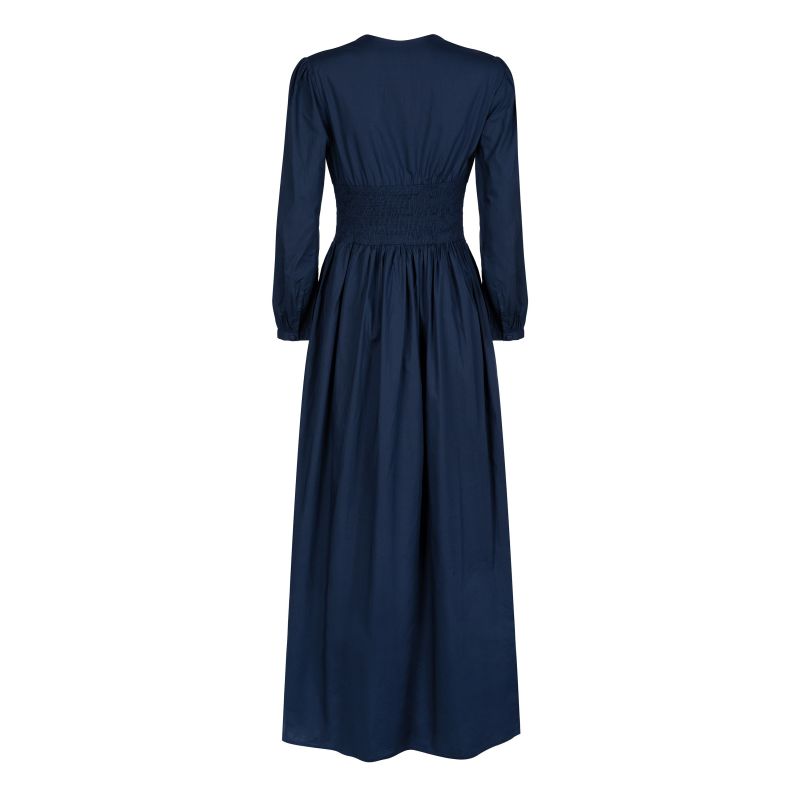 The Kōr Organic Cotton Maxi Dress In Navy image