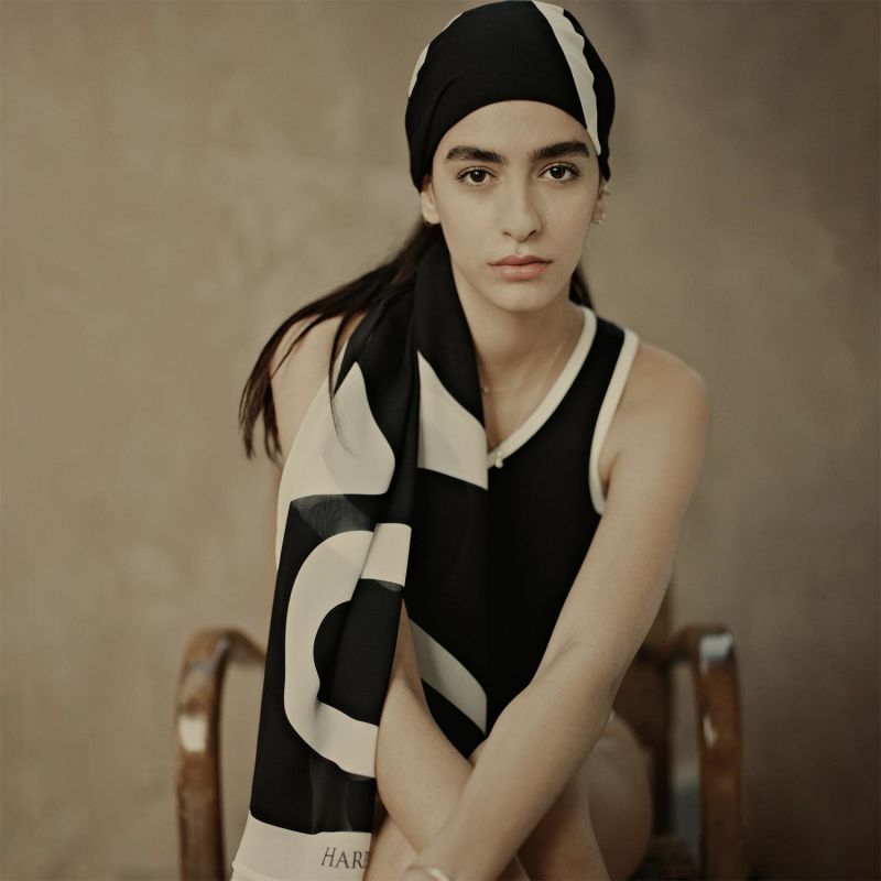 The Laguna Head Scarf In Black And White image