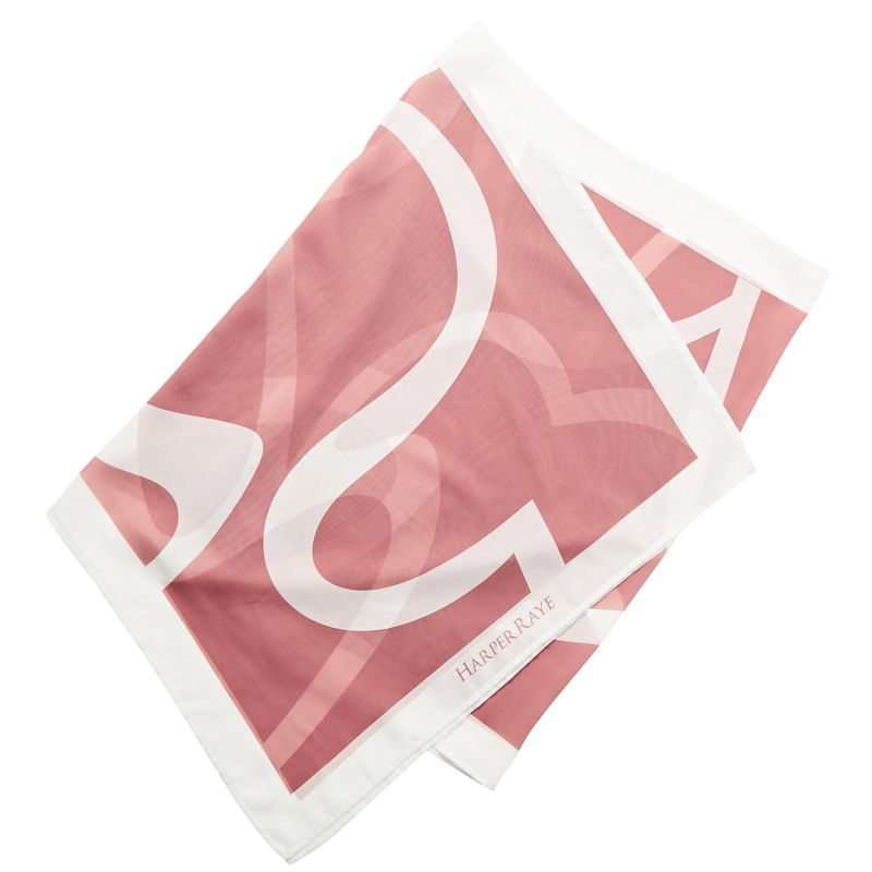 The Laguna Head Scarf In Dusky Pink And White image