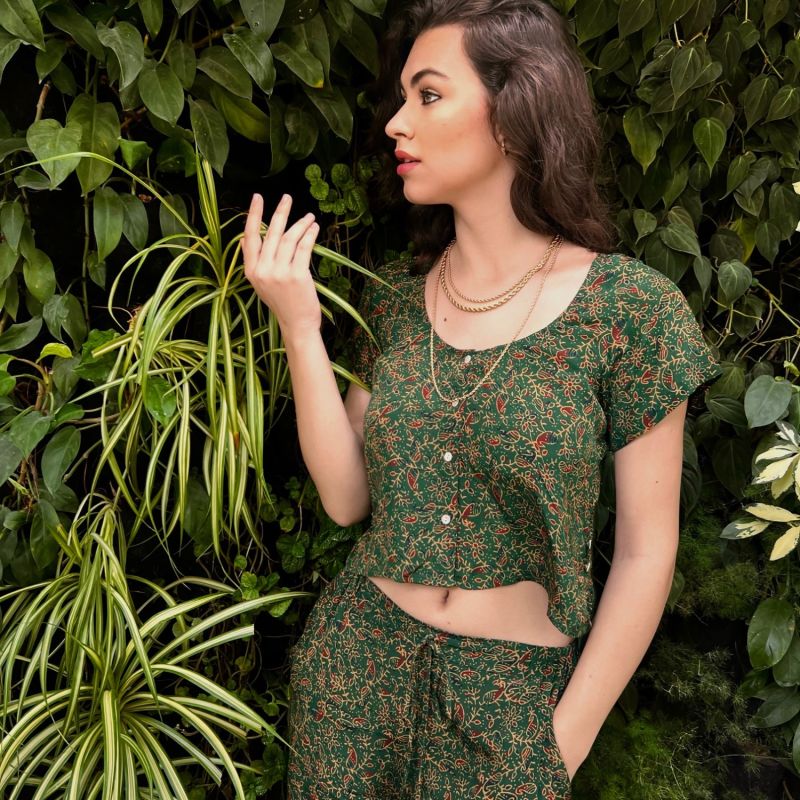 The Layla Crop Top  - Green image