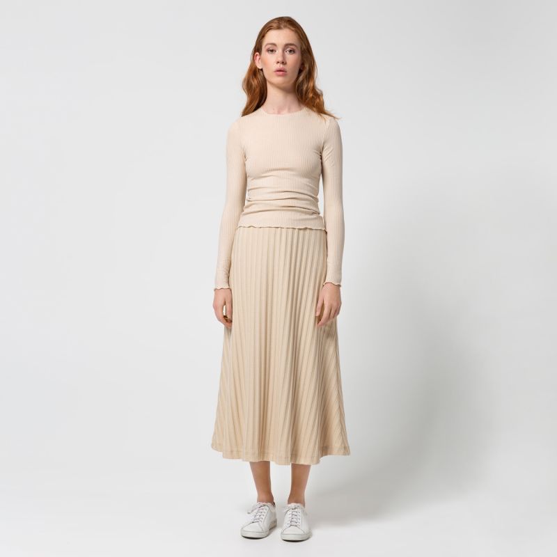 The Liapure Rib Skirt Beige image