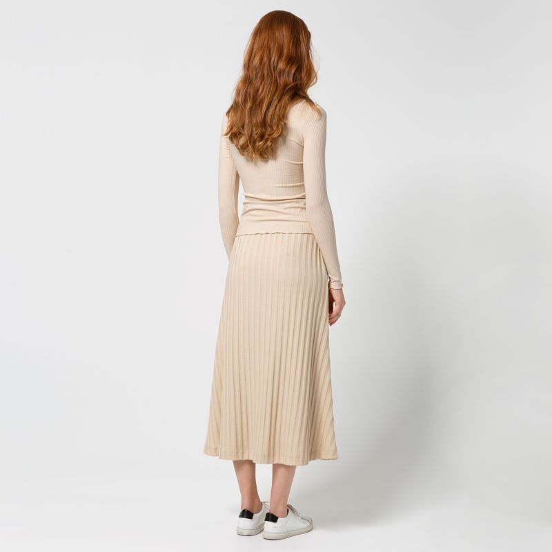 The Liapure Rib Skirt Beige image