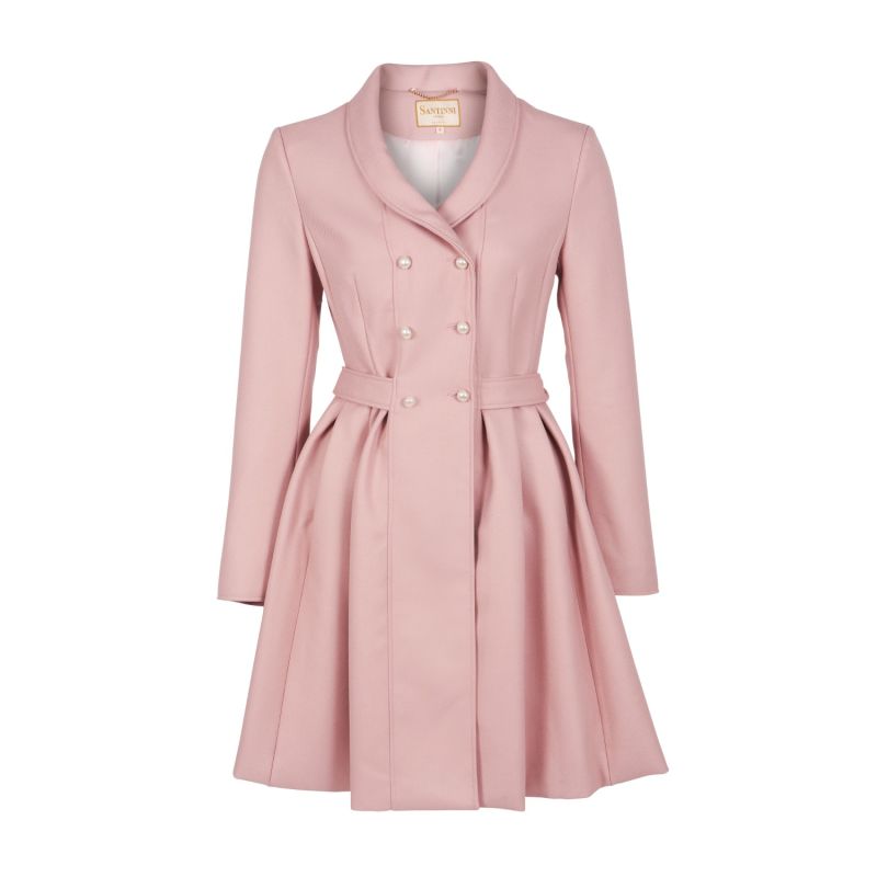 'Kennedy' Wool Dress Coat In Rosa Santinni Wolf & Badger