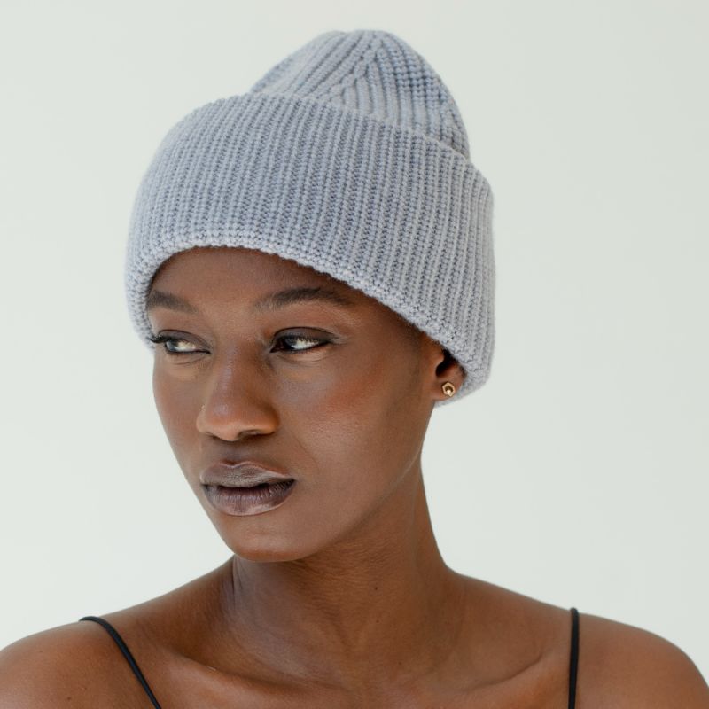 The Merino Wool Beanie In Grey image