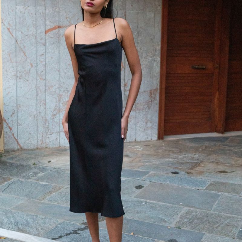 The Midi Slipdress - Black image