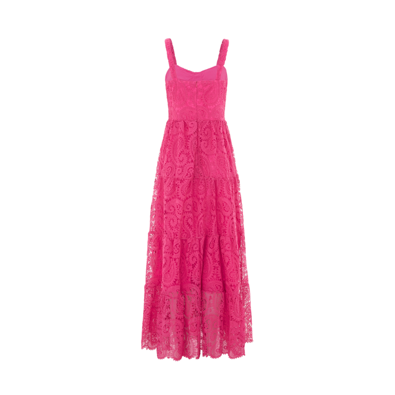 The Monaco Lace Maxi Dress Hot Pink image