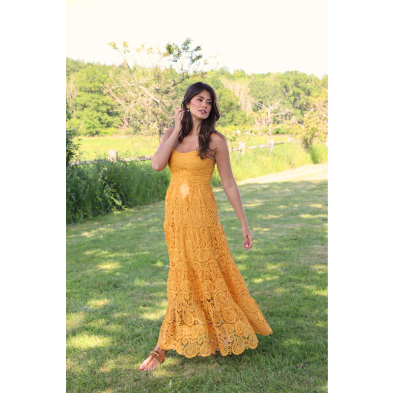 The Monaco Lace Maxi Dress - Mango image