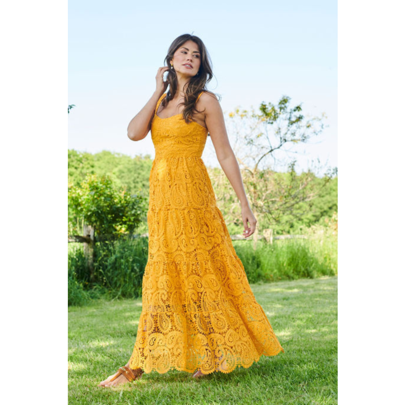 The Monaco Lace Maxi Dress - Mango image