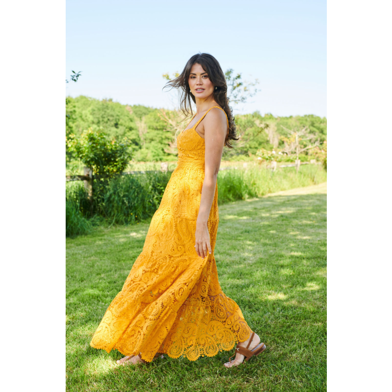 The Monaco Lace Maxi Dress - Mango image