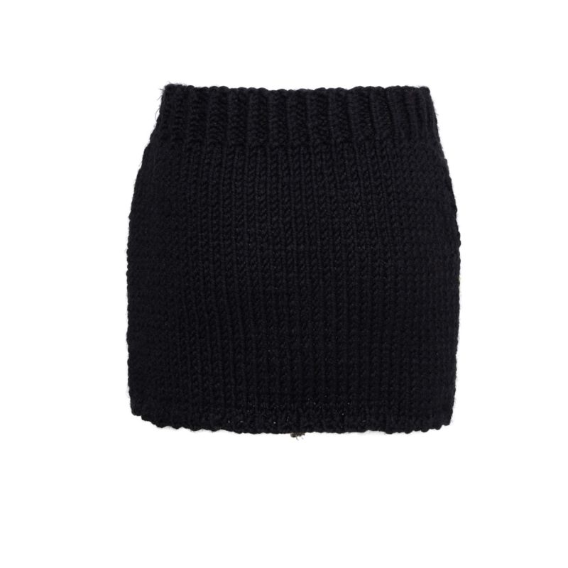 The Moon Knit Skirt - Black image