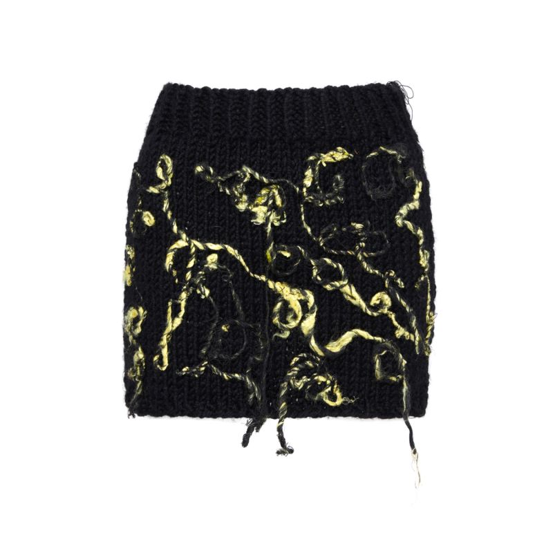 The Moon Knit Skirt - Black image