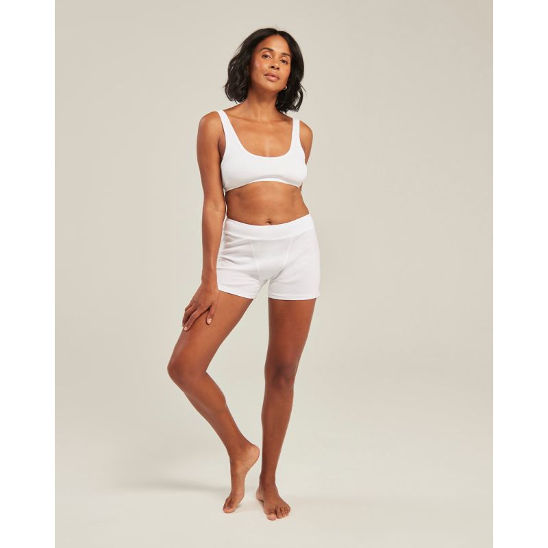 The Organic Cotton Dip Front Bralette - Cotton White image