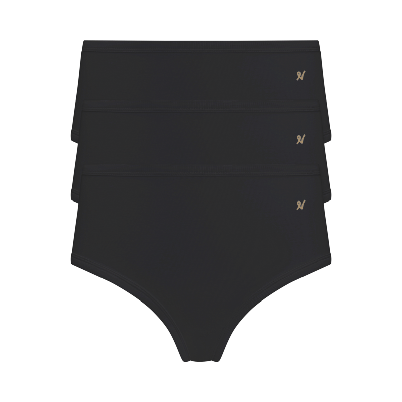 The Organic Cotton Midi Brief Three Pack - Black image