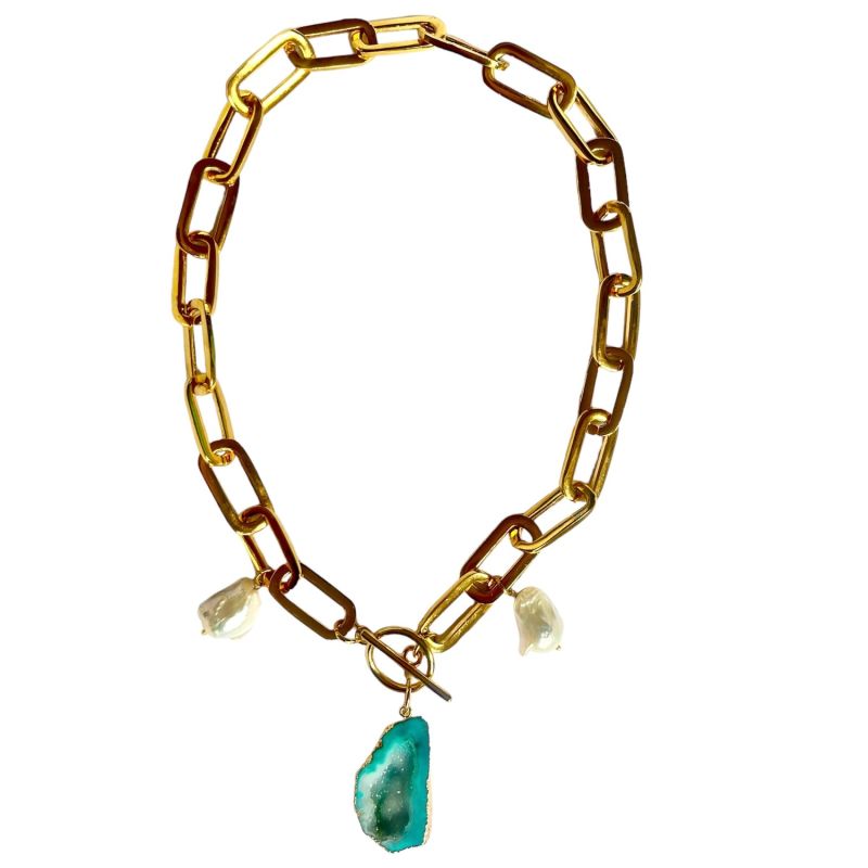 The Pearl Rocks Aqua Necklace image