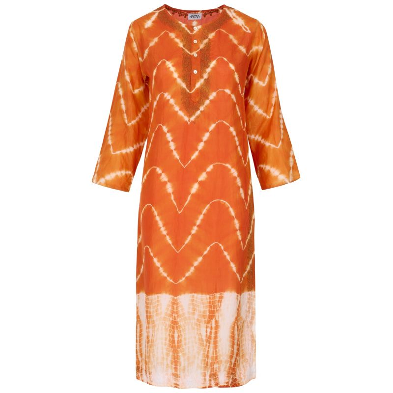 The Pheme Silk Kaftan Tangerine image