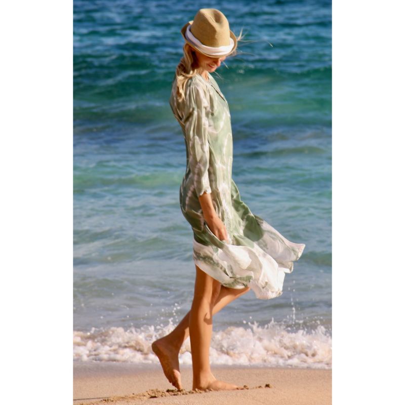 The Pheme Silk Kaftan Sea Green image