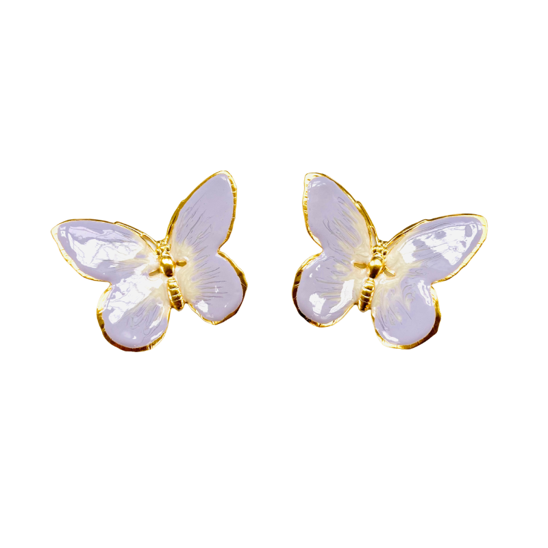 Oversized Glassine Butterfly In Lavender & Pearl image